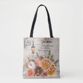 Tote Bag Ajouter votre texte Bois rustique moderne Pine con (Devant)