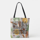 Tote Bag Ajouter votre texte Bois rustique moderne Pine con (Dos)