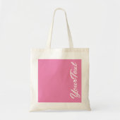 Tote Bag Ajouter Votre Texte Modèle Rose Script Élégant Mod (Devant)