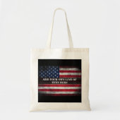 Tote Bag Ajouter votre texte sur le drapeau américain (Devant)