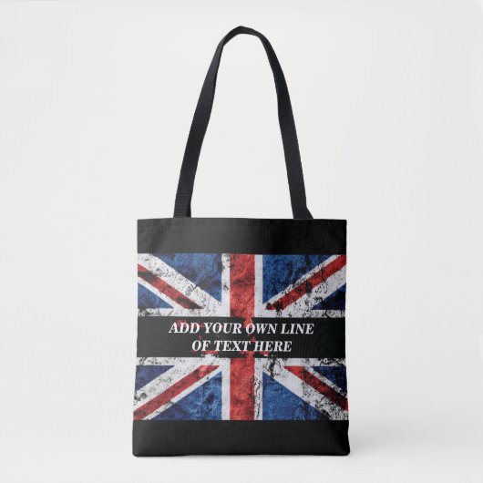 Tote Bag Ajouter votre texte sur le drapeau anglais Jeu d'o (Devant)