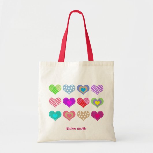 Tote Bag Ajoutez votre coeur de sueur de nom (Devant)