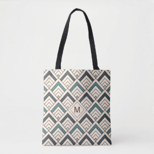 Tote Bag Ajoutez votre motif géométrique turquoise