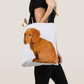 Tote Bag Ajoutez votre propre chiot fait sur commande de (De près)