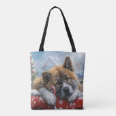 Tote Bag Akita Chien Festive de Noël (Dos)