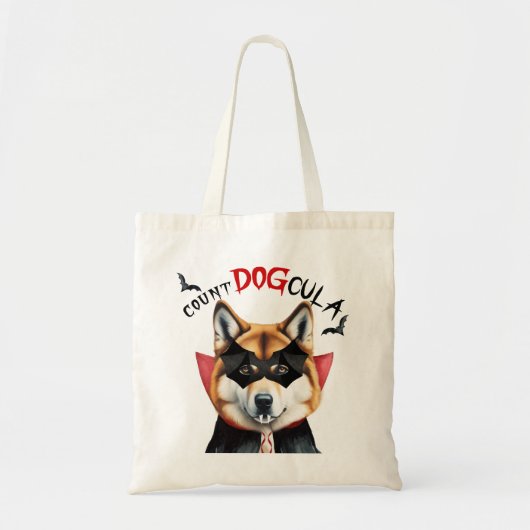 Tote Bag Akita Chien Vampire Trick ou traiter Halloween (Devant)