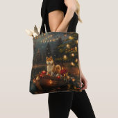 Tote Bag Akita Christmas Festive Voyage (De près)