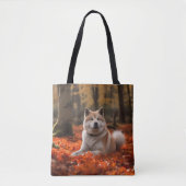Tote Bag Akita en automne Feuilles automne s'inspire (Devant)
