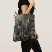 Tote Bag Akita Halloween Chien de nuit plaisir (De près)