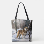 Tote Bag Akita Laisser Neige Noël (Dos)