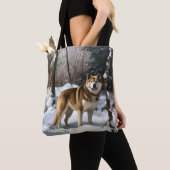 Tote Bag Akita Laisser Neige Noël (De près)