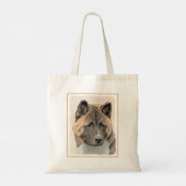 Tote Bag Akita Peinture - Cute Original Chien Art (Dos)