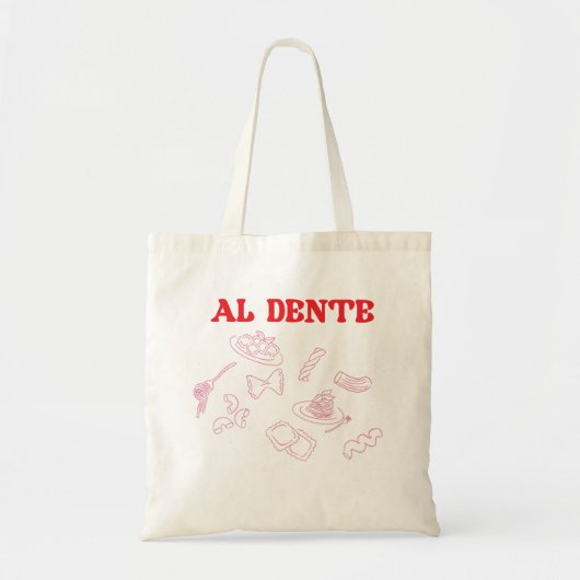 Tote Bag Al Dente rose et rouge (Devant)