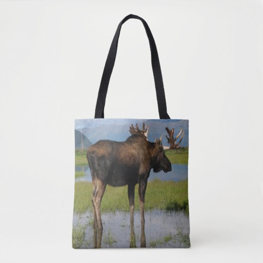 Tote Bag Alaska Bull Moose Antlers Conception photo Pittore (Devant)