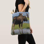Tote Bag Alaska Bull Moose Antlers Conception photo Pittore (De près)
