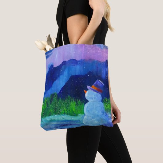 Tote Bag Alaskan Snowmen Canvas Tote (De près)