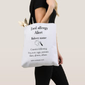 Tote Bag Alerte d'allergie alimentaire ajouter le nom texte (De près)