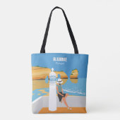 Tote Bag Algarve plage fille voyage vintage style (Dos)