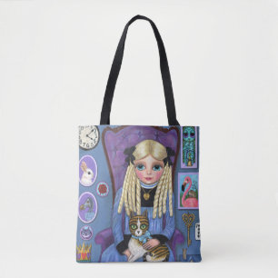Tote Bag Alice au pays des merveilles et Dinah Cat Cute con