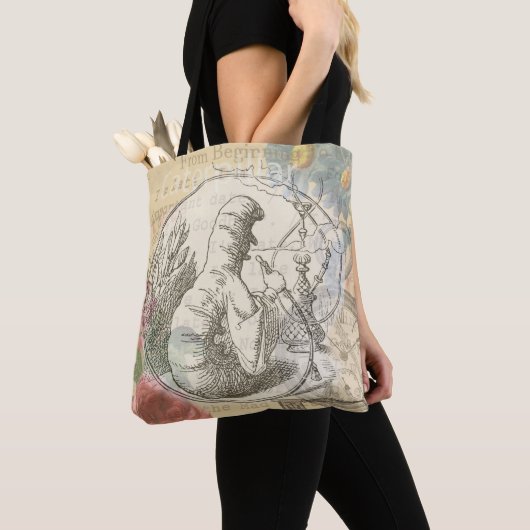 Tote Bag Alice au pays des merveilles La chenille : Tenniel (De près)