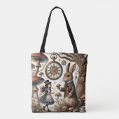 Tote Bag Alice au pays des merveilles Thé Art lapin blanc (Dos)