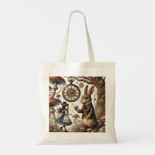 Tote Bag Alice au pays des merveilles Thé Art lapin blanc (Dos)