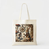 Tote Bag Alice au pays des merveilles Thé Art lapin blanc (Devant)