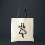 Tote Bag Alice avec la bouteille "Drink Me"<br><div class="desc">Cette image d'Alice de "Alice In Wonderland" de Lewis Carroll de Sir John Tenniel est parfaite pour n'importe quel fan de "Alice In Wonderland" et ajoutera une touche de style à votre garde-robe.</div>