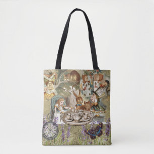 Tote Bag Alice Aventures Classique Wonderland Thé Party