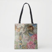 Tote Bag Alice Cheshire Chat Wonderland Tree Garden (Devant)
