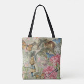 Tote Bag Alice Cheshire Chat Wonderland Tree Garden (Dos)