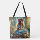 Tote Bag Alice dans la forêt de champignons fantastiques (Devant)