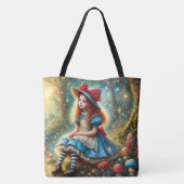 Tote Bag Alice dans la forêt de champignons fantastiques (Dos)
