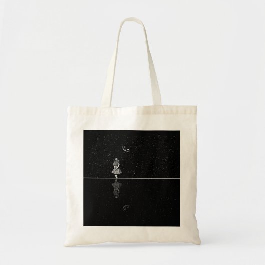 Tote Bag Alice dans la nuit étoilée du pays des merveilles (Devant)