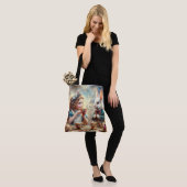Tote Bag Alice et Lapin Blanc Whimsical à l'heure du thé (Sur le modèle)