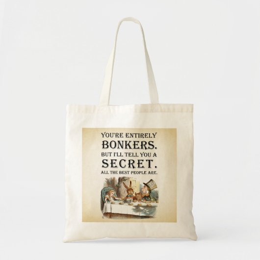 Tote Bag Alice In Wonderland - Tea Party - Citation Bonkers (Devant)