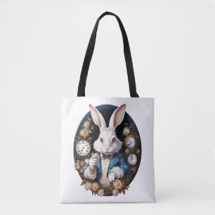 Tote Bag Alice lapin blanc dans Wonderland Montres et rose