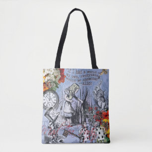 Tote Bag Alice nonsense rideau merveilleux - Bleu