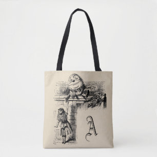 Tote Bag Alice vintage au pays des merveilles, Humpty Dumpt