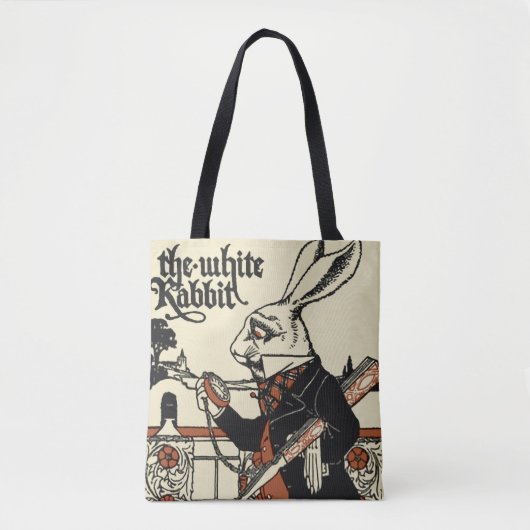 Tote Bag Alice White Rabbit Classic Wonderland (Devant)