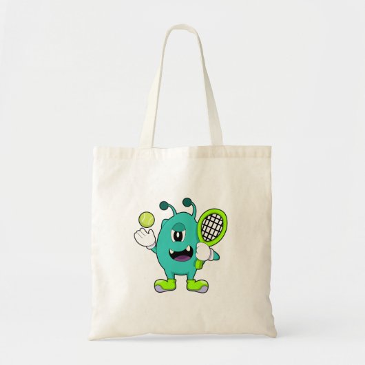 Tote Bag Alien à Tennis avec raquette de tennis (Devant)