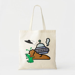 Tote Bag Alien Crash Landing Retro.w