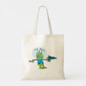 Tote Bag Alien drôle avec Ray Gun Sci-Fi Space Invader (Dos)