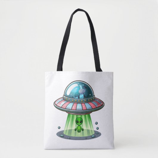 Tote Bag Alien enlevant une vache (Devant)