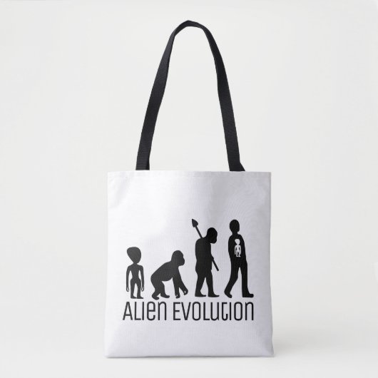 Tote Bag Alien Evolution, Alien extraterrestre (Devant)
