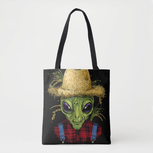 Tote Bag Alien Farmer UFO Alien Espace extra-atmosphérique (Devant)