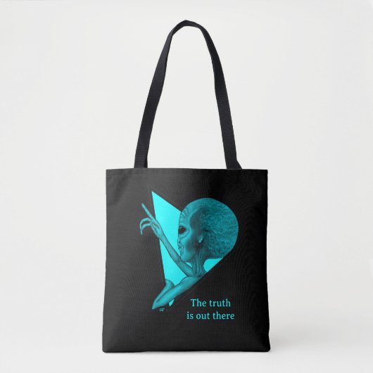 Tote Bag Alien gris, la vérité est là (Devant)