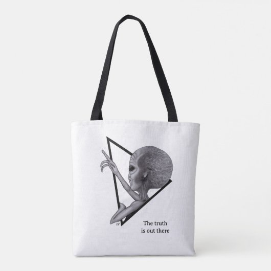Tote Bag Alien gris, la vérité est là (Dos)