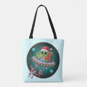 Tote Bag Alien Père Noël dans UFO (Dos)