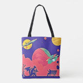 Tote Bag Alien Planet Retro Sci-Fi (Dos)